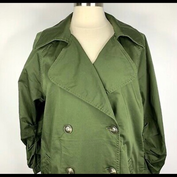 CABI Double Breasted Trench Coat Cotton Pockets - Picture 3 of 5